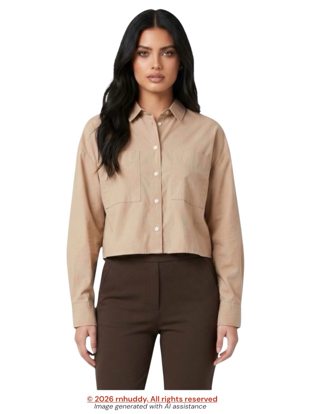 NWT Madewell S tan Signature Poplin Crop Shirt